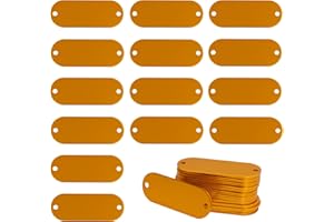 STAYMAX Anodized Aluminum Engraving Blanks Tags Stamping Blanks Tags with 2 Holes 25 Pack (Orange)