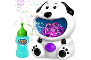Kid Odyssey Bubble Machine, Dog Bubble Blower with 4 fl oz Bubble Solution Refill, Non-Toxic Bubbles for Kids, Automatic Bubble Machine for Parties, Bubble Toys for Indoor Outdoor