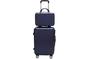 RAVENSUITCASE Maleta Cabina y Neceser 2 pzs Rígida ABS 8 Ruedas Estructura Ligera Cómoda Asa Telescópica Manija Candado Combinación 20''(54x36x21 cm)+Neceser(33x23x14 cm) 3,2 kg