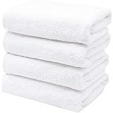 ZOLLNER Lot de 4 Serviettes de Toilette, 50x100 cm, Blanc