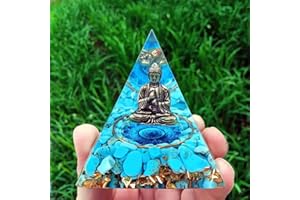 YCYINGCHENG Pyramid Ogan Crystal Energy Tower Nature Reiki Chakra Crushed Stone, Pyramid Reiki Healing Crystal Positive Energy Meditation Tool Chakra Healing Crystals Pyramid Living Room and House Decor Gift