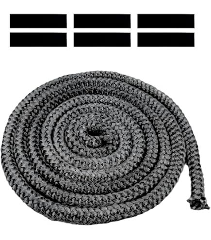 Corde D'étanchéité Fibres Céramiques SKD01-10 (5m, 10x10mm) + Colle Thermique Résistante Jusqu'à 1260°C - Pour Poêle, Cheminée