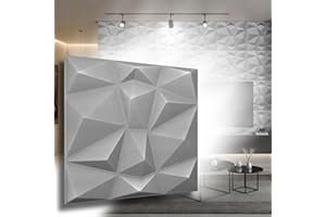 EURODECO Panneaux 3D 50cm x 50cm polystyrène XPS PSE, panneaux muraux & panneaux de plafond, décors modèle diamant 8m² - 32 pièces