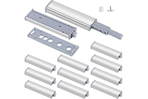 YAOSHENGUP Push to Open Door Catches, 12 Packs Cupboard Push Open Catch Latch Release for Kitchen Closet Door Closing Cabinet Push Open Touch Push Close Drawer Opener Wardrobe Closure Closer