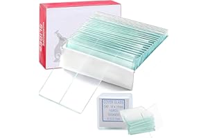 HBERCAI 50 Piezas Portaobjetos de 76.2x25.4mm con 100 Cubreobjetos de 18x18 mm Bordes Esmerilados de Microscopio Prelimpiadas Preparados para Microscopio y el Estudio de Biología de La Ciencia en Laboratorio