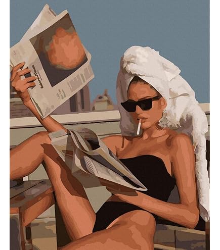 Malen Nach Zahlen Set 40x50cm - Komplettset Mit 27 Acrylfarben & 3 Pinseln