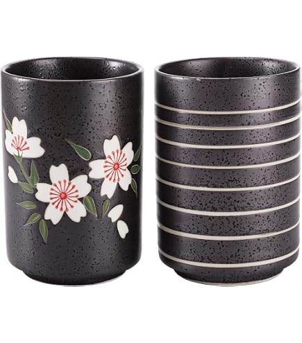 Tazza Gatto Al Sole In Ceramica Giapponese - Set Di Tazze Kutani - Fatte A Mano In Giappone, 7,5 X 9 Cm