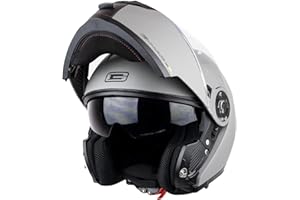 G-Mac Axis Evo 2.0 Modular Flip Up Front Motorcycle Motorbike Helmet Double Visor P&J Dual Homologated ECE 2206 Approved