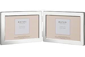 Maturi Viceni krajobraz podwójna ramka na zdjęcia na zawiasach, 15 na 10 cm, srebrna, 10 x 15 cm