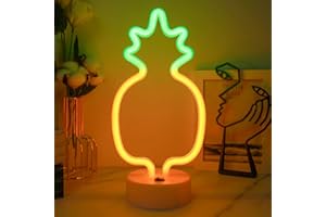 JEMESI Ananas, luce al neon, luce notturna a LED, con attacco per camera da letto, luci notturne per camera, feste, matrimoni, compleanni