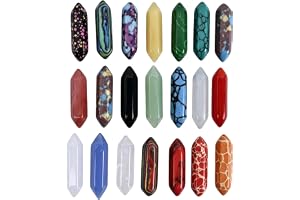 20 st Helande Kristaller Set, Hexagonala Kristallstavar Mixade Naturliga Ädelstenar för Meditation, Reiki, Chakrabalansering och Heminredning