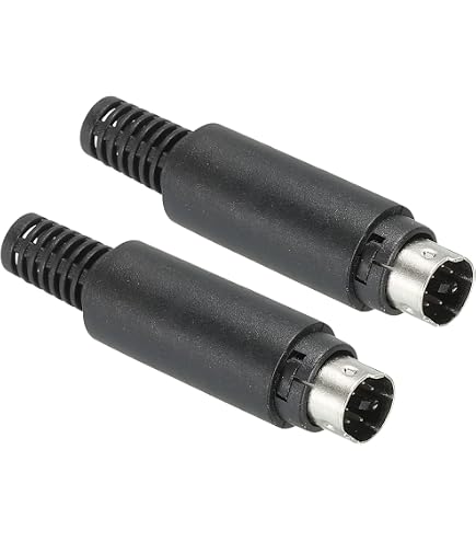 Câble Adaptateur Mini DIN 6 Broches Mâle Vers Fils - Longueur 1,8m, Gaine PVC Noir - Pour Console Série USB