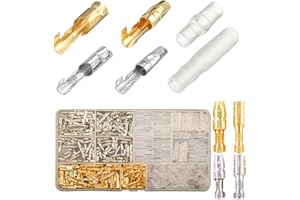 MABURCON Bullet Connectors Kit 360pcs, 3.9mm Bullet Terminals with Insulation Cover, Gold Brass Bullet Wire Connectors Male and Female Crimp Terminals, Car Bike Automotive Motorcycle Electrical Connector kit