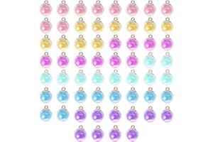 MAXQUU 60 Colgantes de Bolas de Cristal Transparente - Accesorios para Manualidades, Collares de Bricolaje, Colgantes de Colores - Adecuados para