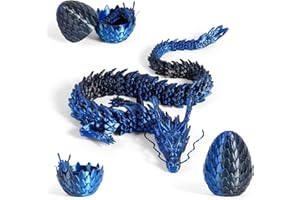 FANGHENG 3D Dragon Egg Articulating Gemstone Crystal Dragon Figurine 3D Eggs with Inside Autism Toys Egg Toy for Anxiety Relief Flexible Joints Home Desk Decor Desk Toys (Laser Blue Green)