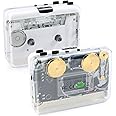 Walkman Auto Reverse ＆Clear Stereo Cassette Player,Built-in Cool Copper Wheel Movement＆Earphone,Cassette Tape to MP3 Converter with Tape Converter Software,Powered by USB Power Cord or AA Battery