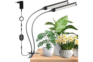 ‎SENCHIKER 24V lampa do roślin, lampa do uprawy LED o pełnym spektrum, oświetlenie roślin LM281B+660nm, 5-stopniowe ściemnianie, automatyczne włączanie/wyłączanie 6/12/16 godz.