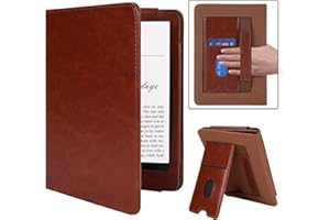 MMK Etui Kindle Paperwhite 7"/6.8" (12e Gén. 2024/11e Gén. 2021),PU Housse Cuir et dragonne, Coque Fermeture Magnétique, pour Kindle Colorsoft Signature Edition 2024 1st, Brun