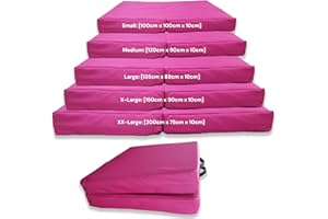 KOSIPRODUCTS Bi Fold Crash Mat, Two Fold Gym Mat for Landing, Tumbling, Yoga Crashing Falling Water Resistant Polyester with Straps