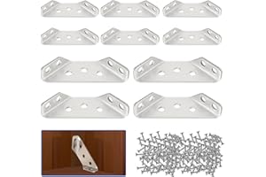 SANLIUSANJIU Edelstahl-Eckwinkel, Dreiecksstütze Edelstahl-Eckstrebe, Universeller öbel-Eckverbinder, 10 Stück Corner Brace Angle Bracket Fastener mit 70 Schrauben für Schrank Tisch Stuhl