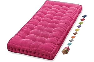 ILIEMAO Coussin Matelas Assise Dossier pour Banc de Jardin balancelle canapé 1/2/3 Places Coussin pour Banc de Jardin Exterieur Interieur 170 cm sur Mesure 110x50 Coussin pour Banc 150 cm(Rose Red 1c,170x55 c