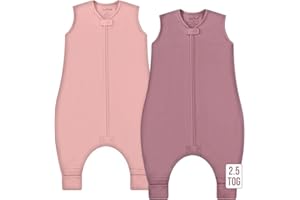 Mama Cheetah Toddler Sleep Sack with Feet 2T, 2.5 TOG Organic Cotton Baby Sleeping Bag with Legs, Baby Wearable Blankets for Walkers w/ 2-Way Zipper, Baby Sleep Sack for Girls Boys, Medium