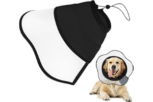 YUEMING Halskrause Hund Leckschutz, Weich Schutzhalsband Verstellbar Genesungshalsband, Elisabethanischer Halskrause für Haustier Nach Operationen Wunden Vorbeugung von Biss Leckwunden,L