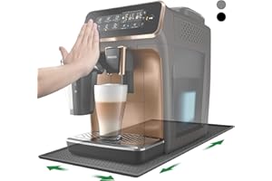 ‎INWEE Inwee Unterlage für Kaffeemaschine, Silikonmatte mit Rand, 48x30cm Anti-Rutsch Silikonmatte für Kaffeevollautomat, kompatibel mit Siemens EQ6, De Longhi Magnifica und Philips LatteGo usw. (Grau)