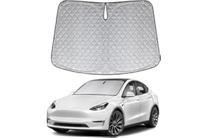XCBYT Sun Protection Car Windscreen Compatible Model Y, Thickened Sun Visor Windscreen Cover, Front Windscreen Sunshade, Foldable Windscreen Cover, Protection UV and Heat