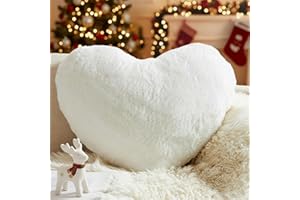 Yhoelata Cojin Corazon, Blanco Cojines Peluche Corazon, Pequeño Almohada en Forma de Corazón Cojín Sofa Personalizado, Cojines Cama Decorativos Aesthetic, Regalo 25x35cm