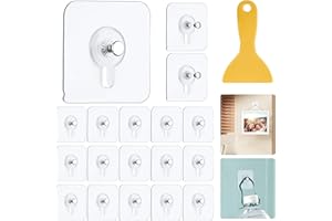 LFBEST 18 Stück Bilderhaken Selbstklebend,Transparent Klebenagel Bilder Aufhängen Ohne Bohren,Bildaufhänger Selbstklebend für Bilder, Poster, Fotos, Gemälde, Max Belastung 5kg