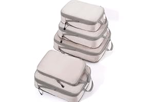 Meowoo Kompresyjne kostki do pakowania do walizek, 5 szt. rozszerzalny organizer do walizki, lekki organizer do bagażu podróżnego, torby do przechowywania, torba na niezbędne rzeczy podróżne