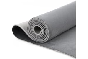 Kefly Gray Suede Headliner Fabric 96" L × 60" W with Foam Backing, Auto Suede Roof Top Fabric, Automotive Interior Roof Replacement Material for Car, SUV, Boat, Pickup, Truck, RV, Home Repair