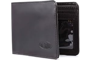 Big Skinny Męski portfel skórzany typu L -Fold Passcase, mieści do 30 kart, czarny