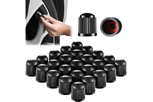 AMERTEER 12 PCS Tire Valve Stem Caps for Car Tires, Air Caps Cover | Plastic With O Rubber Seal Universal Covers For SUVs, Cars, Bike, Motorcycles, Trucks Screw-On | Air Caps Cover (Black)