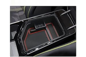 BIXUAN Vano Portaoggetti con Kia EV6 2022 2023 Bracciolo Secondario,Scatola Organizer da Braccioli con Tappetino Antiscivolo,Immagazzinaggio per Console Centrale(Guida a sinistra)