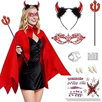 Rote Teufelshörner Haarspangen - 3 Paar Set Für Halloween & Cosplay