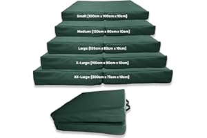 KOSIPRODUCTS Bi Fold Crash Mat, Two Fold Gym Mat for Landing, Tumbling, Yoga Crashing Falling Water Resistant Polyester with Straps