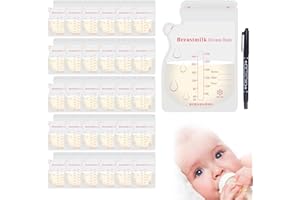 AOMIGT Muttermilchbeutel, Milchbeutel für Muttermilch, 30 Beutel Milchgefrierbeutel, Breast Milk Storage Bags, Muttermilch Aufbewahrung zum Stillen, gefrierbare, auslaufsichere Milchbeutel, platzsparend