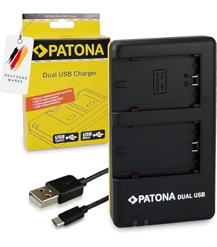 Caricabatterie 3in1 PATONA Per Batterie Sony NP-F Serie - Con Alimentatore Da Muro E Auto, Protezione Sovraccarico - Foto 3