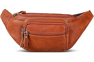 ROYALZ 'Alabama' marsupio in pelle da Uomo e Donna Borsa da Vita da Cintura look Retrò Vintage Borsello Moderno in Cuoio Vero