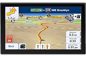 KOOLSHIRO 9 Inch Sat Nav, Touch Screen GPS Navigator for Car Truck RV HGV with UK Europe Maps, Lifetime Free Updates, Satnav Support Postcode Search and Voice Guidance