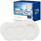 Villeroy & Boch – Wonderful World Dinner-Set 12 teilig Weiß, Spülmaschinenfest, Mikrowellensicher, Teller, Geschirr, Porzella