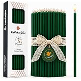 Petekoğlu (40 Adet Yeşil) Balmumu Mum Dilek Mumu Doğal Petek Ince Uzun Parti Rituel Doğum G&uuml;n&uuml; Mumu Beeswax Candle
