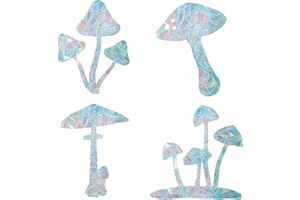 GORGECRAFT 16PCS Adhesivos para Ventanas con Forma de Hongo Calcomanía Estática Pegatinas de Vidrio Anticolisión Película de Vinilo No Adhesiva Decoraciones