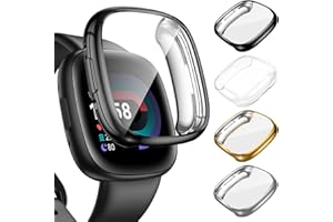 Etui ochronne na ekran Kamita kompatybilne z Fitbit versa 3, miękkie etui na zegarek z powłoką TPU, pełne pokrycie, ultracienkie etui ochronne, osłona twarzy do versa3, różowe złoto