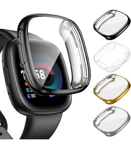 Coque 2 Pièces Pour Fitbit Versa 4 / Sense 2 - Protection Totale Écran + Cadre, TPU Transparent Anti-Rayure