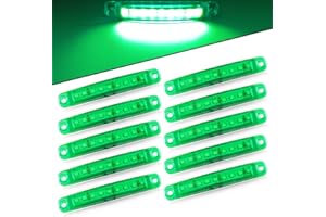 Luci di posizione Yifengshun 10pcs 9 LED luci di posizione laterali anteriori e posteriori 12V per luce di posizione del camper camper van RV (verde)