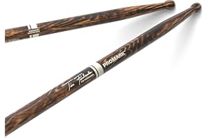 ProMark Schlagzeug Sticks - Tim Fairbanks Drum Sticks - FireGrain - Keine übermäßige Vibration - Lackierung, Große runde Spitze, Hickoryholz - 1 Paar
