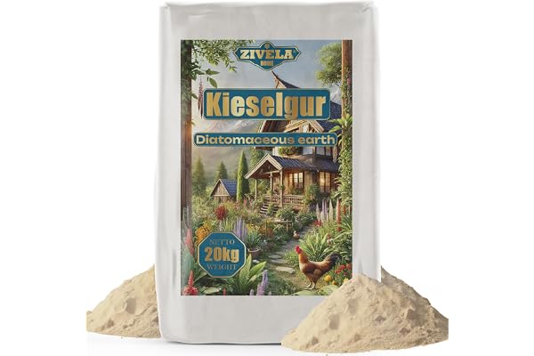 Kiselgur för kycklingar 20 kg – 100 % naturlig kiselgur fin för trädgårdsskötsel, tekniska tillämpningar och djurhållning, sä